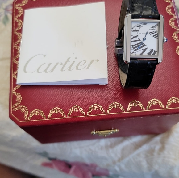 Cartier Accessories - CARTIER Tank solo SM 3170 SS/Leather Silver Dial Quartz Ladies Watch.